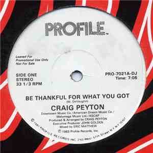 Craig Peyton - Be Thankful For What You Got flac album