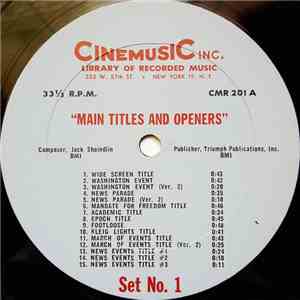 Jack Shaindlin - Main Titles And Openers flac album