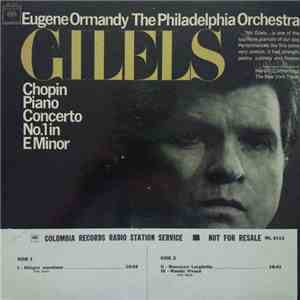 Gilels ; Eugene Ormandy, The Philadelphia Orchestra / Chopin - Piano Concerto No.1 In E Minor flac album