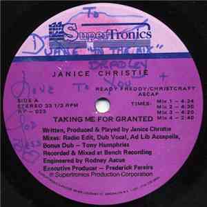 Janice Christie - Taking Me For Granted flac album