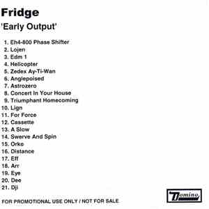 Fridge - Early Output 1996-1998 flac album