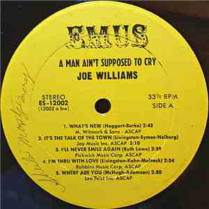 Joe Williams - A Man Ain't Supposed To Cry flac album