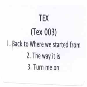 Tex  - Back To Where We Started From flac album