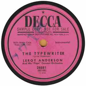 Leroy Anderson And His "Pops" Concert Orchestra - The Typewriter / The Girl In Satin flac album