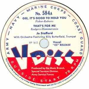 Jo Stafford / Hildegarde - Gee, It's Good To Hold You / And There You Are flac album