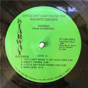 Majestic Singers - Little Boy Said Thank You flac album