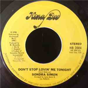 Sondra Simon - Don't Stop Lovin' Me Tonight / Soulful Intrigue flac album