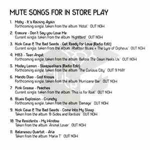 Various - Mute Songs For In Store Play flac album