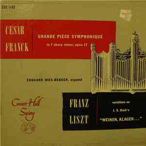 Edouard Nies-Berger - Organ Music Of Franck And Liszt flac album