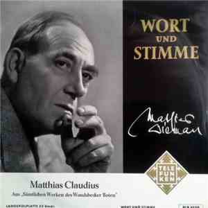 Mathias Wieman - Matthias Claudius - Aus "Sämtlichen Werken Des Wandsbecker Boten" flac album