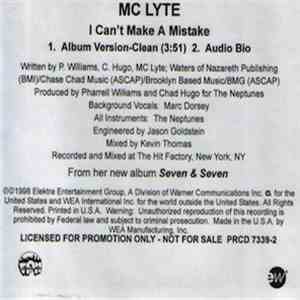MC Lyte - I Can't Make A Mistake flac album