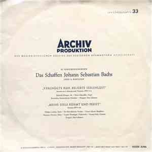 Johann Sebastian Bach − Elisabeth Höngen, Heinz Schnauffer, Bayerisches Staatsorchester München Dirigent: Fritz Lehmann, Walther Ludwig, Ilse Brix-Meinert, Gustav Scheck, Hermann Töttcher, August Wenzinger, Renate Noll - Vergnügte Ruh', Beliebte Seelenlus flac album