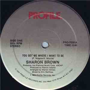 Sharon Brown - You Got Me Where I Want To Be flac album