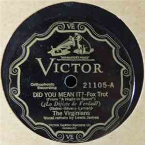 The Virginians  / Ted Weems And His Orchestra - Did You Mean It? / Cobble-Stones flac album