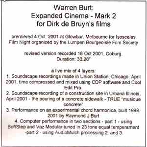 Warren Burt - Expanded Cinema - Mark 2 For Dirk De Bruyn's Films flac album