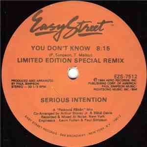 Serious Intention - You Don't Know (Limited Edition Special Remix) flac album